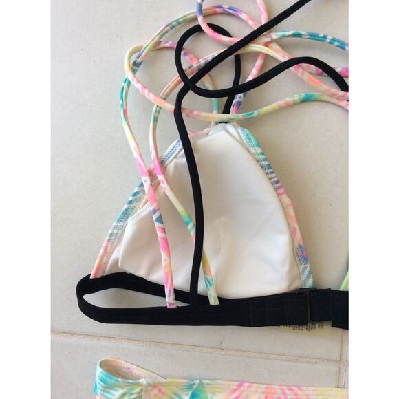 Victoria's Secret Pink Swim Bikini Swimwear Triangle Top Print Swimsuit - Picture 9 of 13